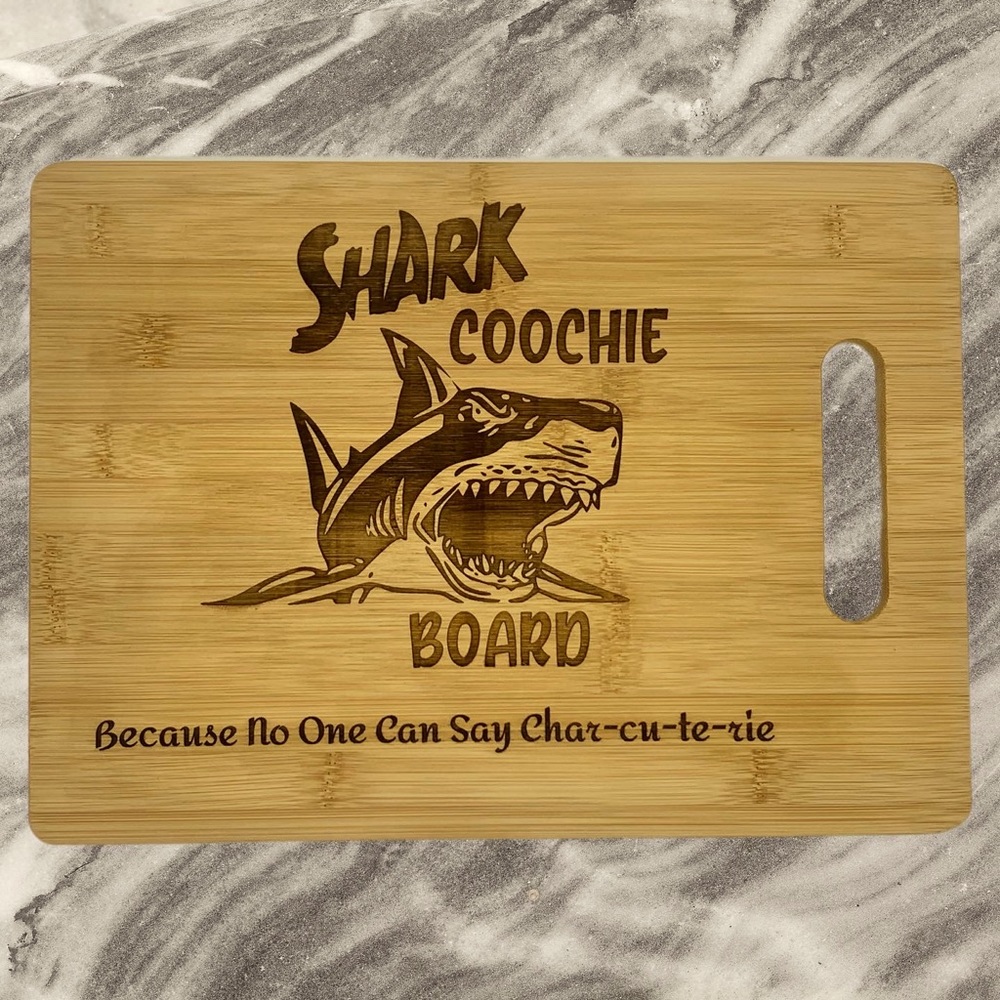 Shark Coochie Board / Charcuterie Board / Cutting Board / Bamboo Board / Laser